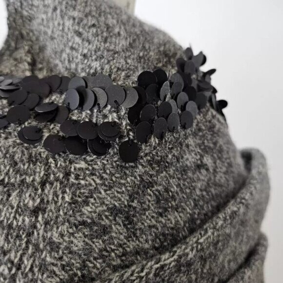 J. Crew Y2K 100% Lambs Wool Sequin Gray Soft Pullover Sweater Size Small - Picture 8 of 8